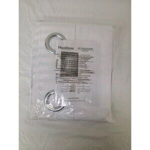 Wyndham Hookless Shower Curtain Green with Snap-In Liner 77" L Repet Recycled